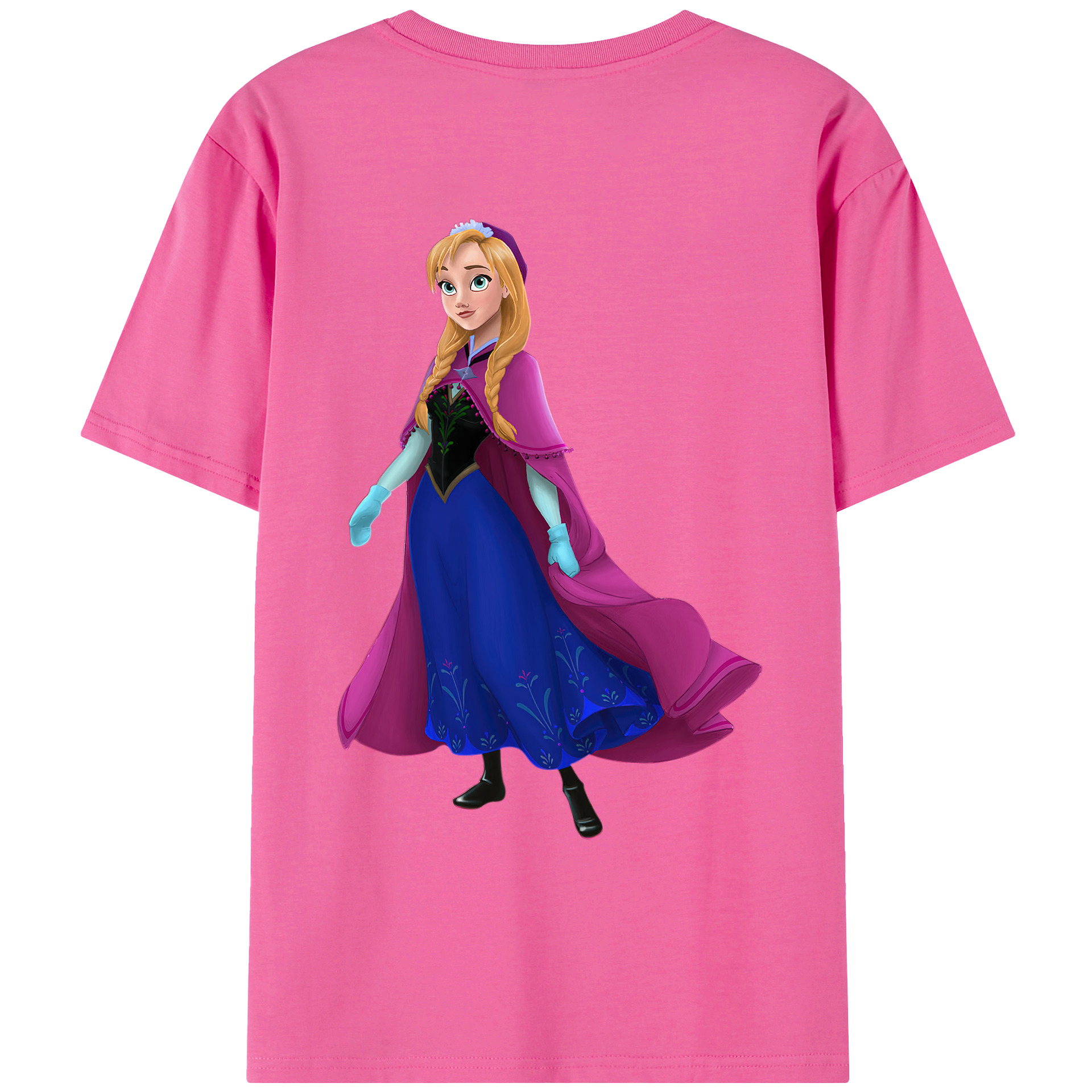 （画像用） アナと雪の女王 アンナ エルサ Frozen Anna Elsa レディース半袖Tシャツ(バックプリント)